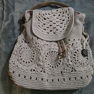 The Sak Beige Crochet Shoulder Bag